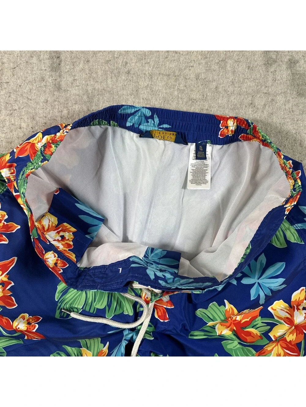 Polo Ralph Lauren Swim Shorts Mens XL Hawaiian Aloha Print Board Trunks Beach